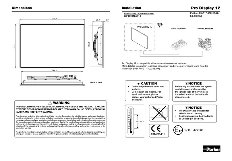 Parker PRO DISPLAY 12 User manual