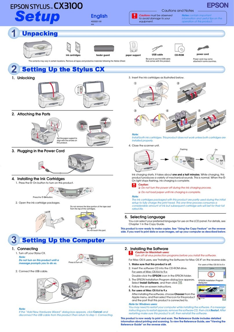 Epson Stylus CX3100 User manual