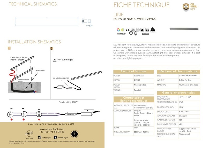OR STEEL light FICHE TECHNIQUE LINE installation guide