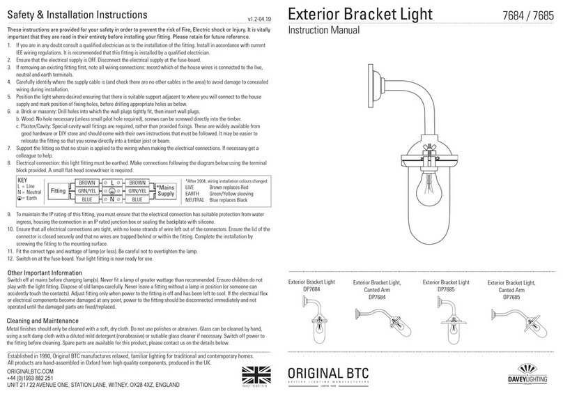 Original BTC Davey Lighting 7684 instruction manual
