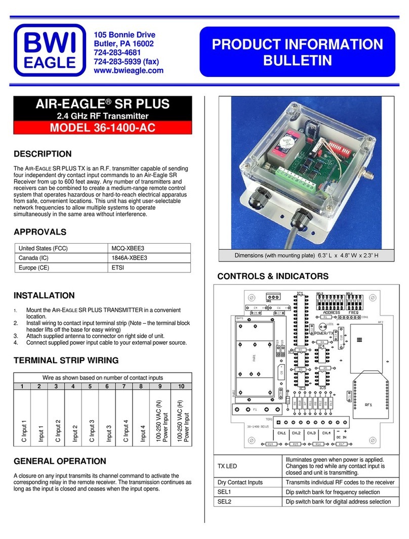 BWI Eagle AIR-EAGLE SR PLUS Product information bulletin BWI Eagle AIR-EAGLE SR PLUS Product information bulletin