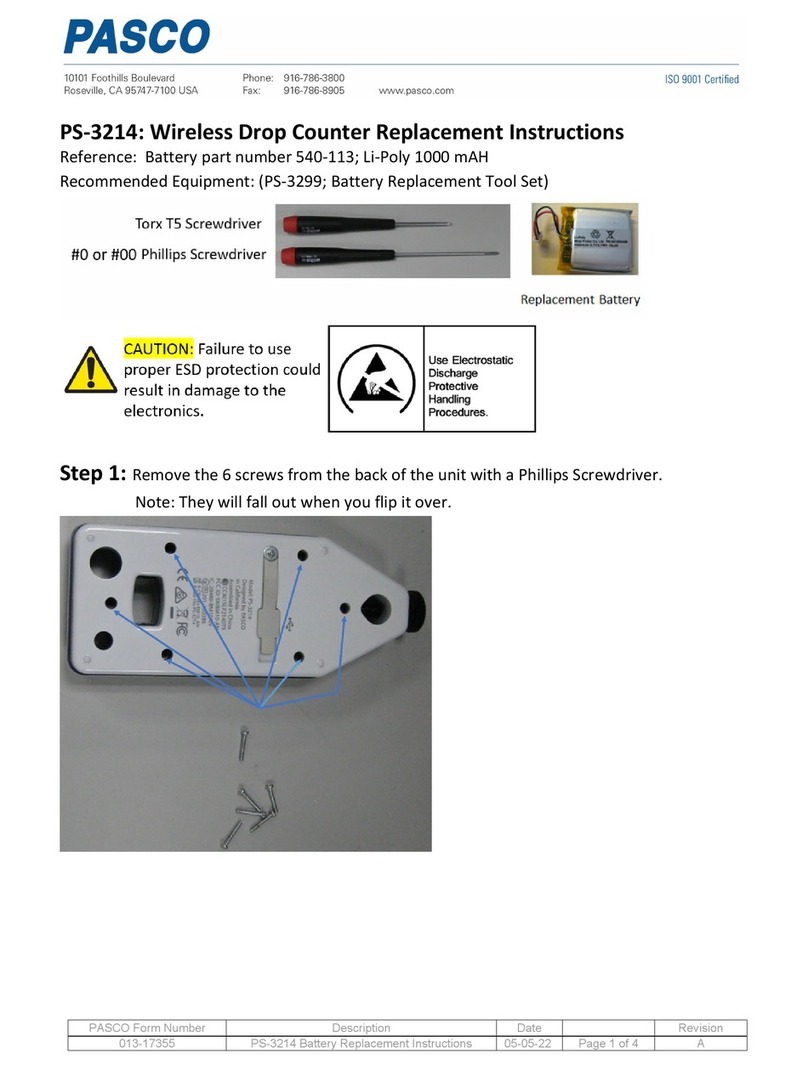 PASCO PS-3214 Replacement instructions