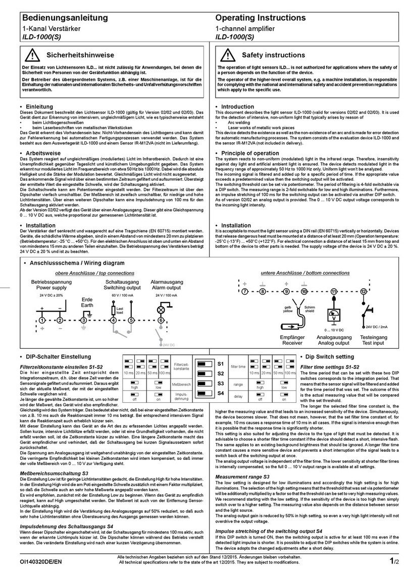Pantron ILD-1000(S) operating instructions