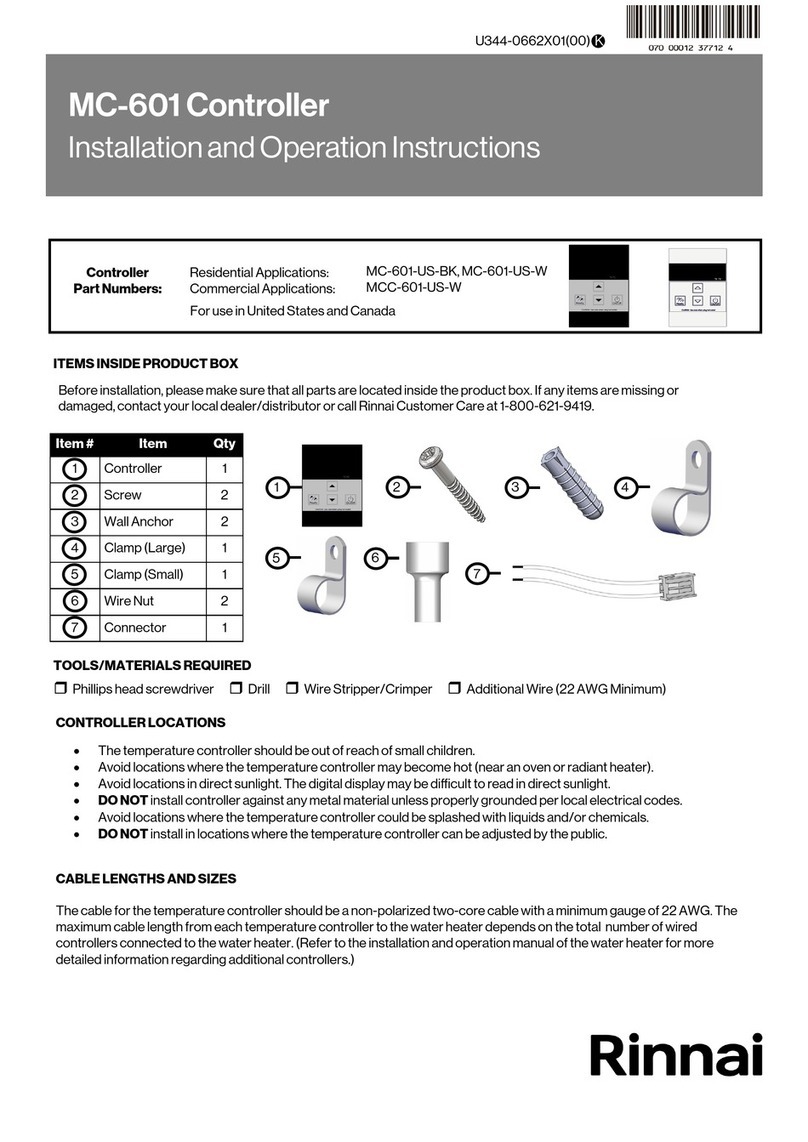 Rinnai MC-601 Installation & operation instructions Rinnai MC-601 Installation & operation instructions