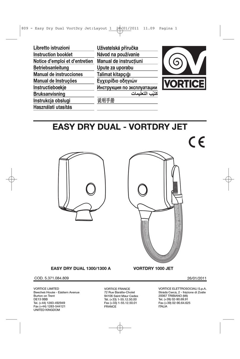 Vortice EASY DRY DUAL 1300 Instruction booklet