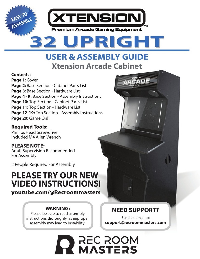 REC ROOM MASTERS XTENSION 32 UPRIGHT user guide REC ROOM MASTERS XTENSION 32 UPRIGHT user guide