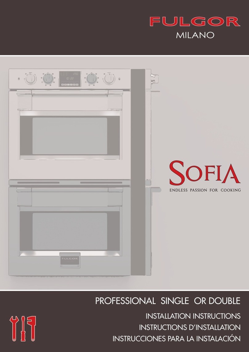 Fulgor Milano SOFIA F6PSP30S1 installation instructions Fulgor Milano SOFIA F6PSP30S1 installation instructions