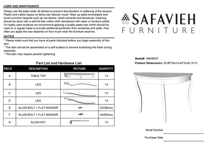 Safavieh Furniture Aggie AMH6637 manual