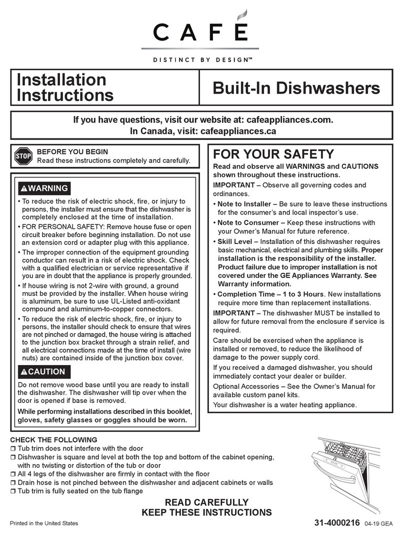 Cafe CDT875P2NS1 installation instructions