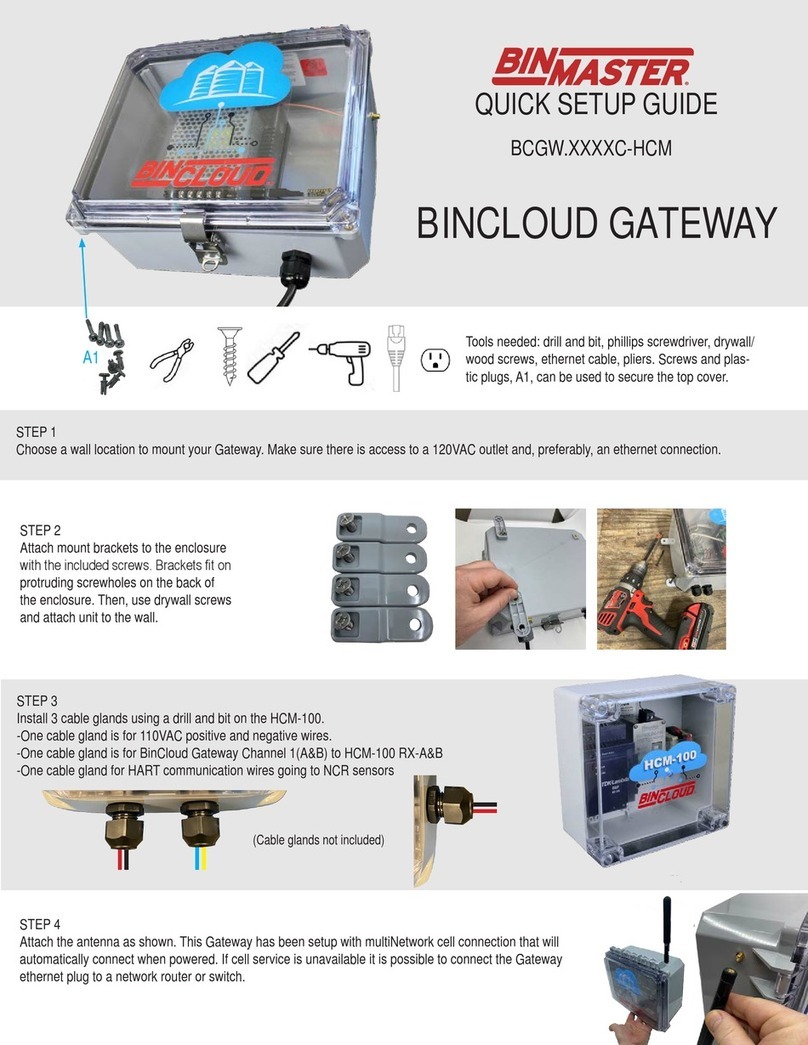 Bin Master BINCLOUD BCGW HCM Series User manual