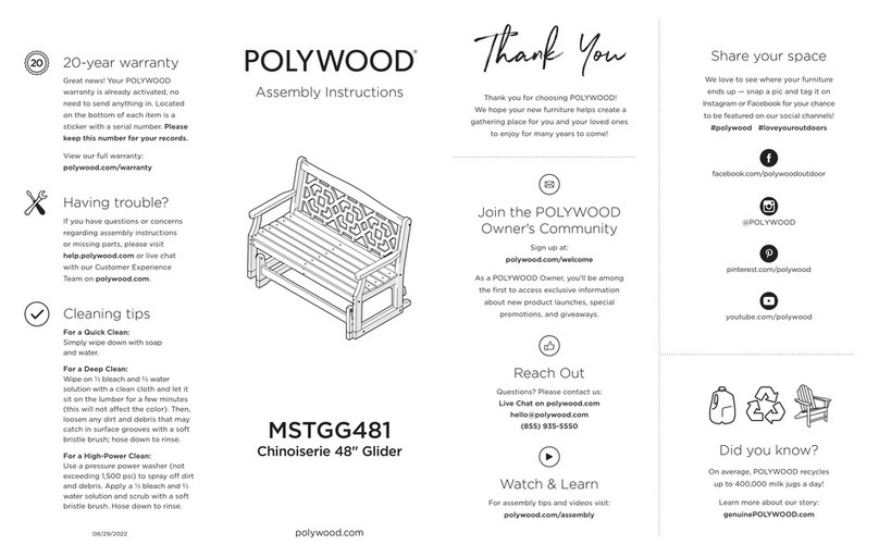 Polywood Chinoiserie MSTGG481 User manual Polywood Chinoiserie MSTGG481 User manual