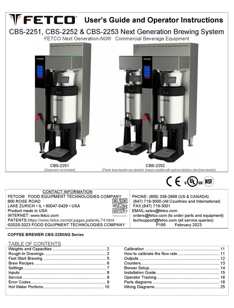Fetco CBS-2251 Specifications