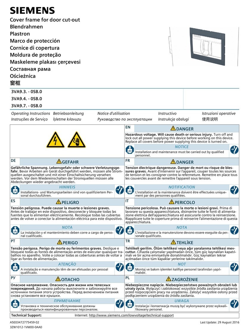 Siemens 3VA9 3 0SB 0 Series User manual