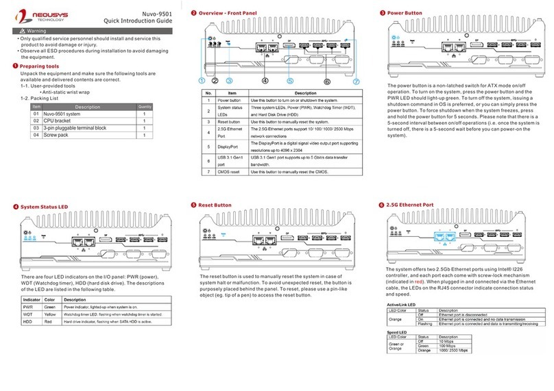 Neousys Technology Nuvo-9501 Reference manual