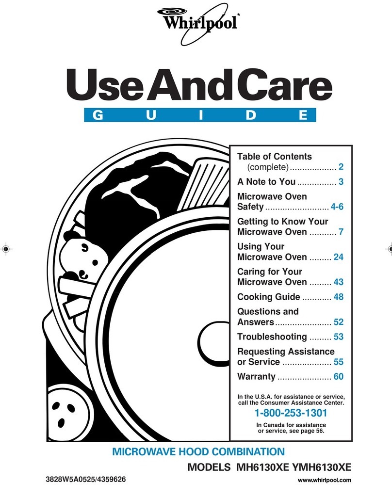 Whirlpool YMH6130XE Use and care guide