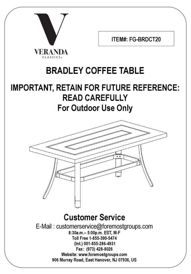 VERANDA CLASSICS BRADLEY FG-BRDCT20 manual VERANDA CLASSICS BRADLEY FG-BRDCT20 manual