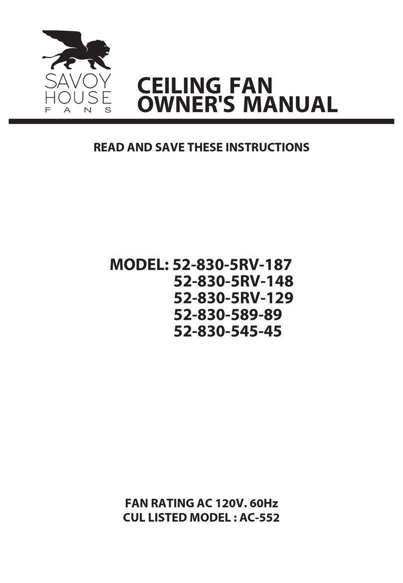Savoy 52-830-5RV-187 owner's manual