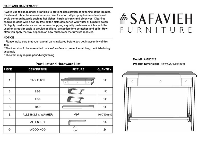 Safavieh Furniture Ashlyn AMH6512 manual