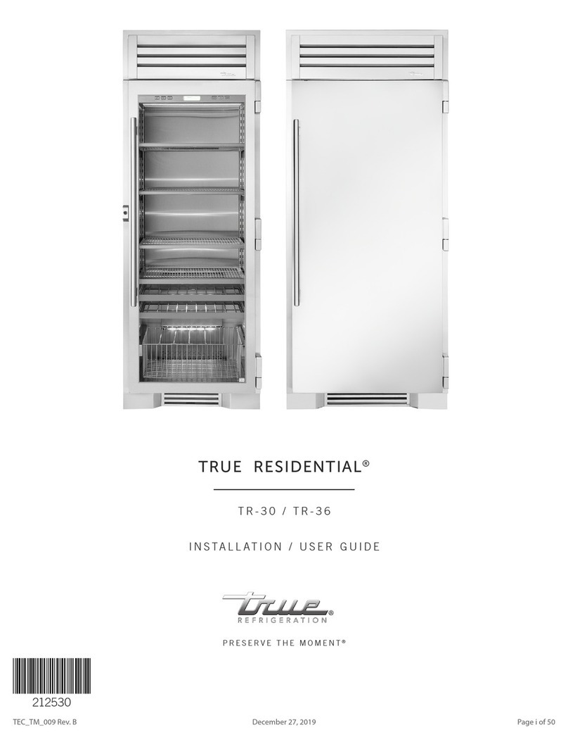 True RESIDENTIAL TR-30BEV-R-SG-A Operation manual