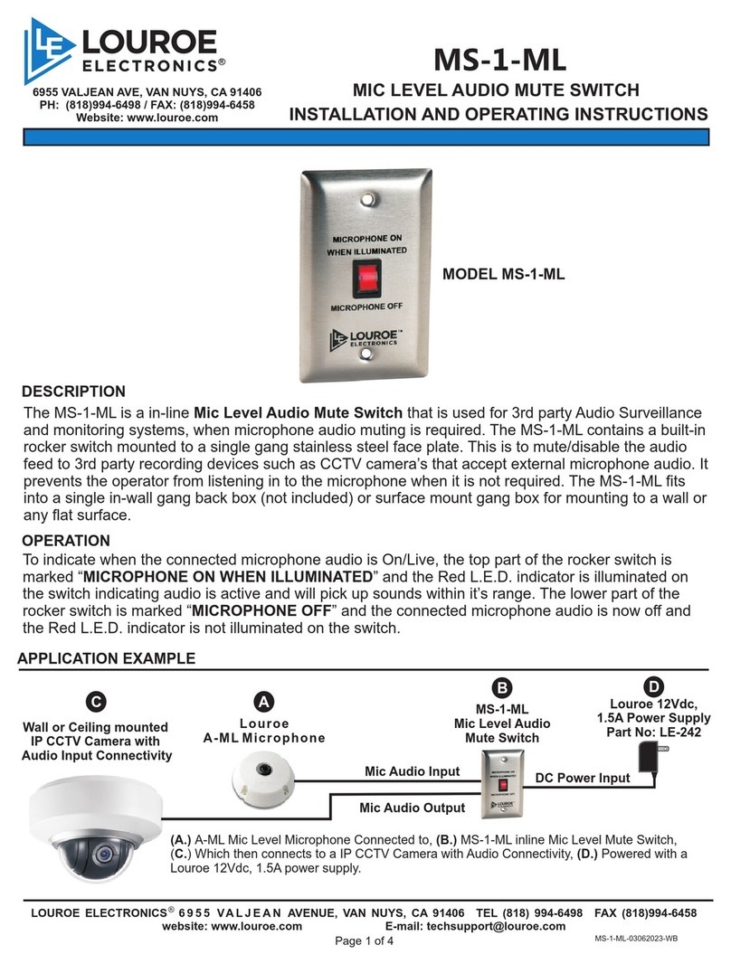 Louroe Electronics MS-1-ML User manual