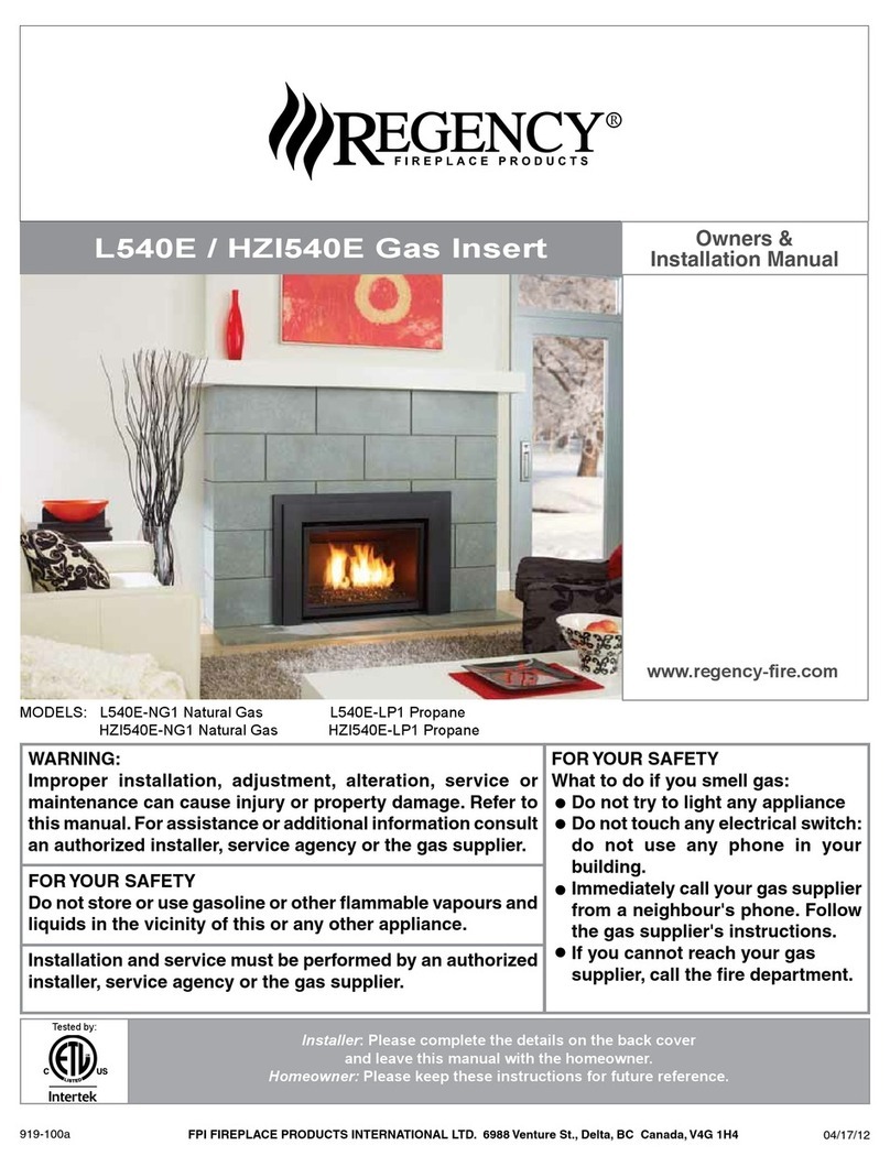 Regency L540E-NG1 Quick start guide