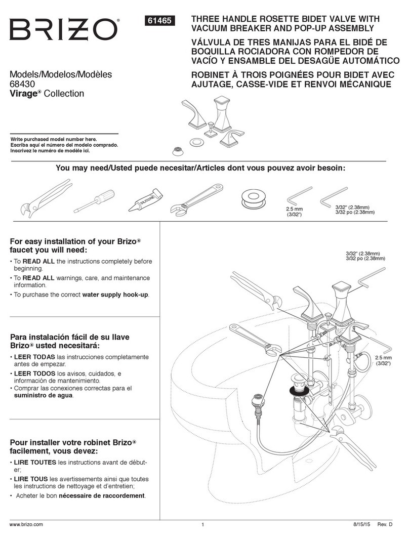 Brizo Virage 68430 User manual Brizo Virage 68430 User manual