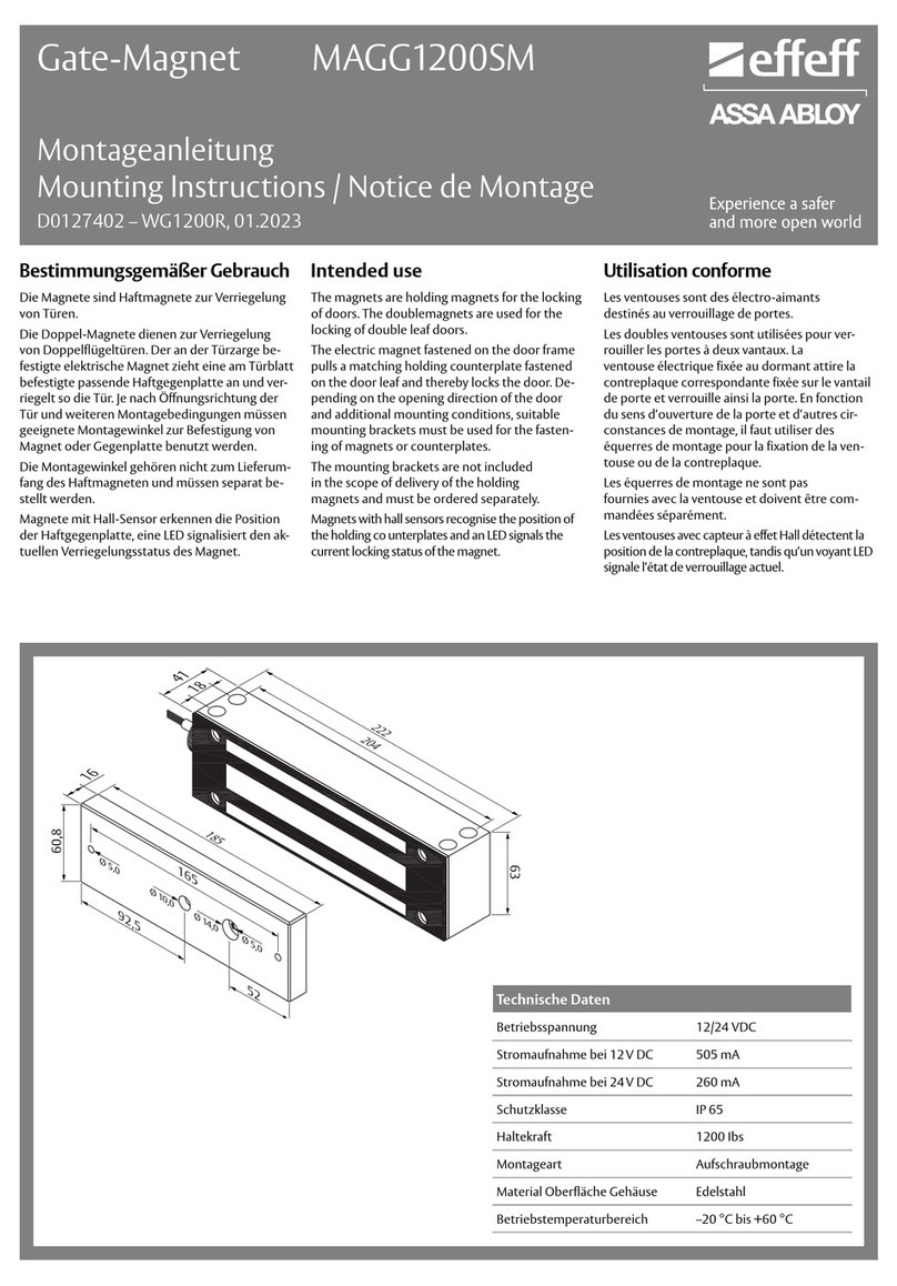 Assa Abloy effeff MAGG1200SM Mounting instructions Assa Abloy effeff MAGG1200SM Mounting instructions