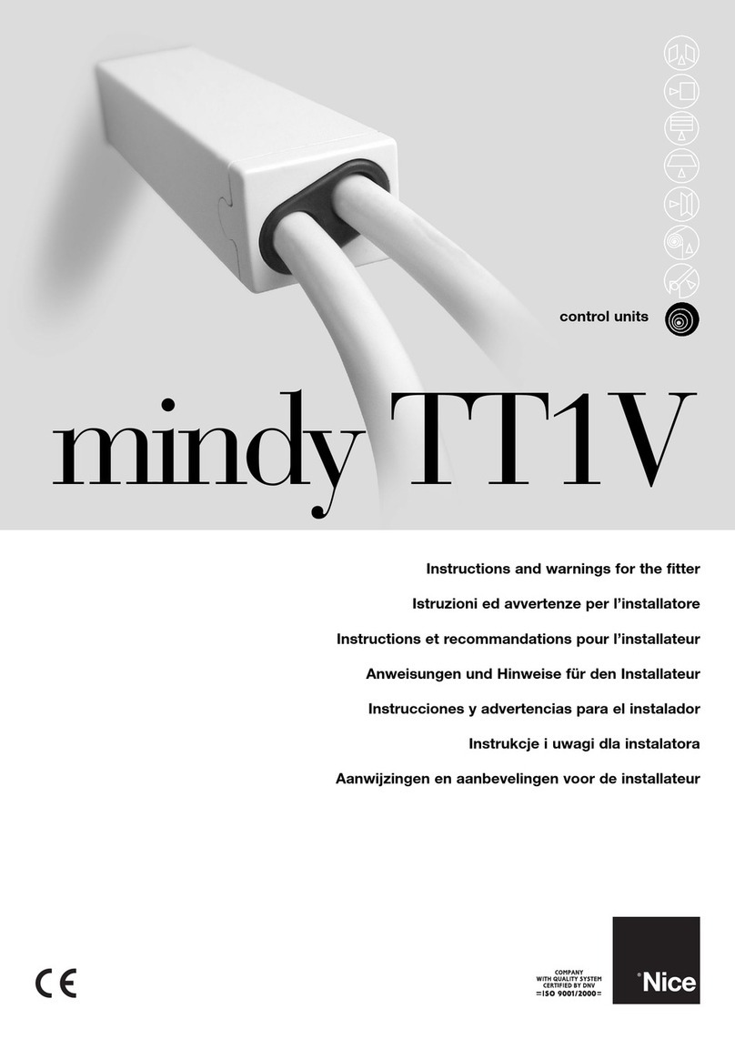 Nice mindy TT1V Instructions and warnings