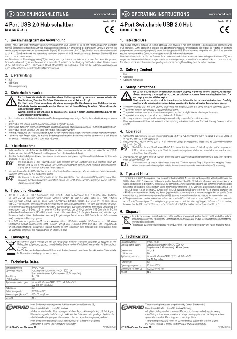 Conrad 97 38 13 User manual Conrad 97 38 13 User manual