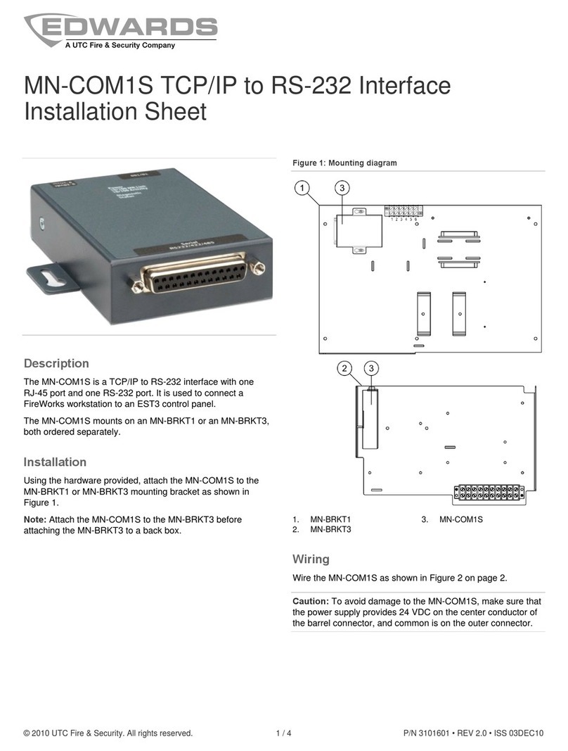 UTC Fire and Security Edwards MN-COM1S Assembly instructions