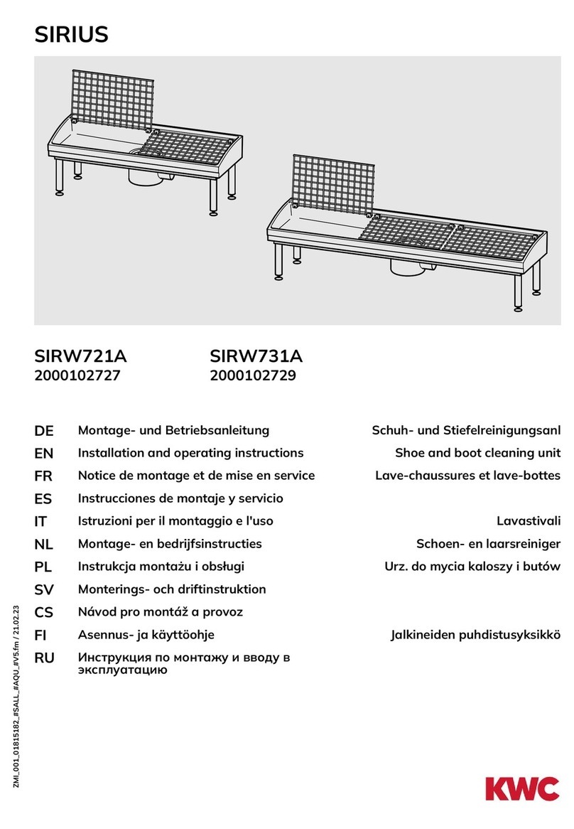 KWC SIRIUS SIRW721A Installation and operating instructions