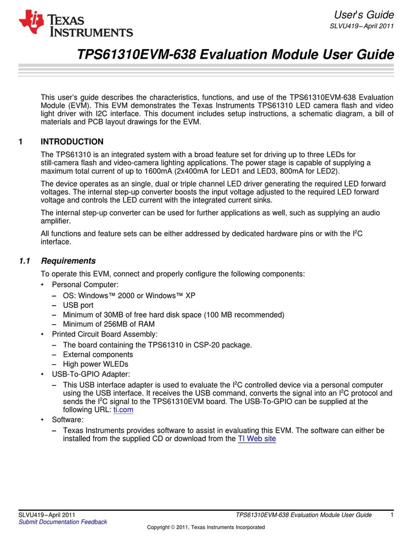 Texas Instruments TPS61310EVM-638 User manual Texas Instruments TPS61310EVM-638 User manual