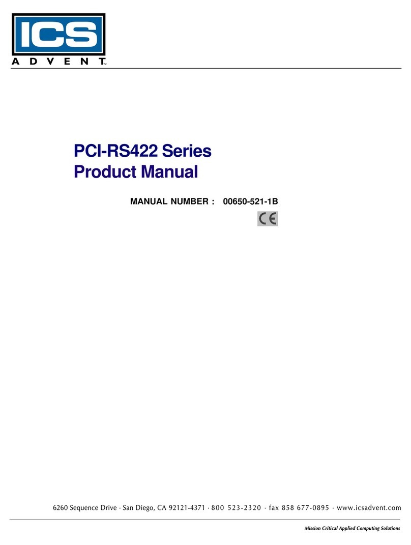 ICS Advent PCI-RS422 Series product manual
