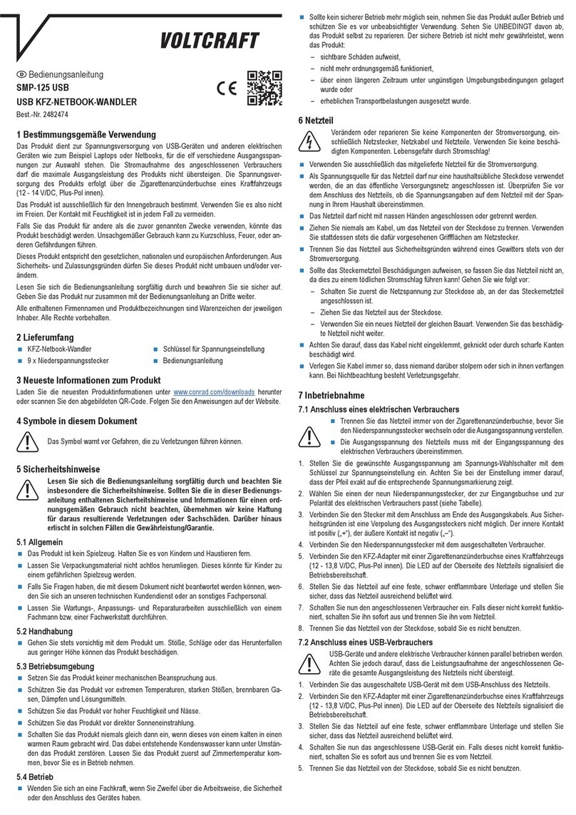 VOLTCRAFT SMP-125 USB operating instructions