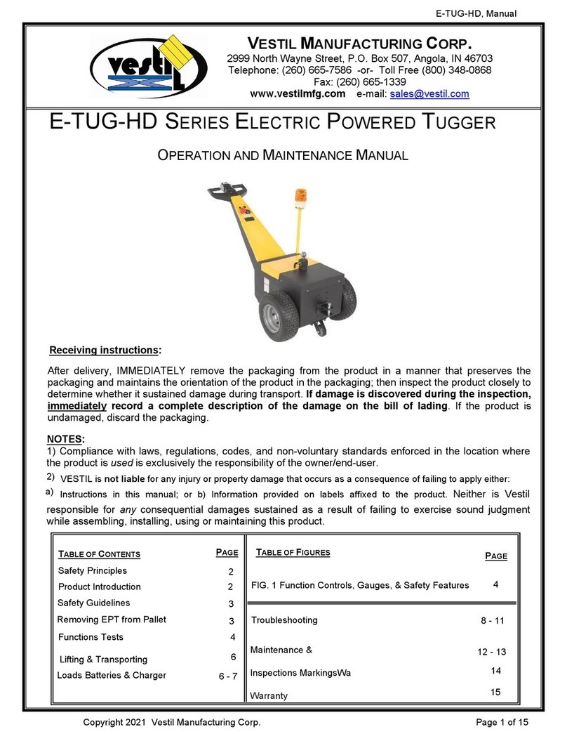 Vestil E-TUG-HD Series Operation and maintenance manual