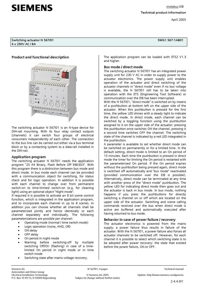 Siemens N 567/01 Technical product information