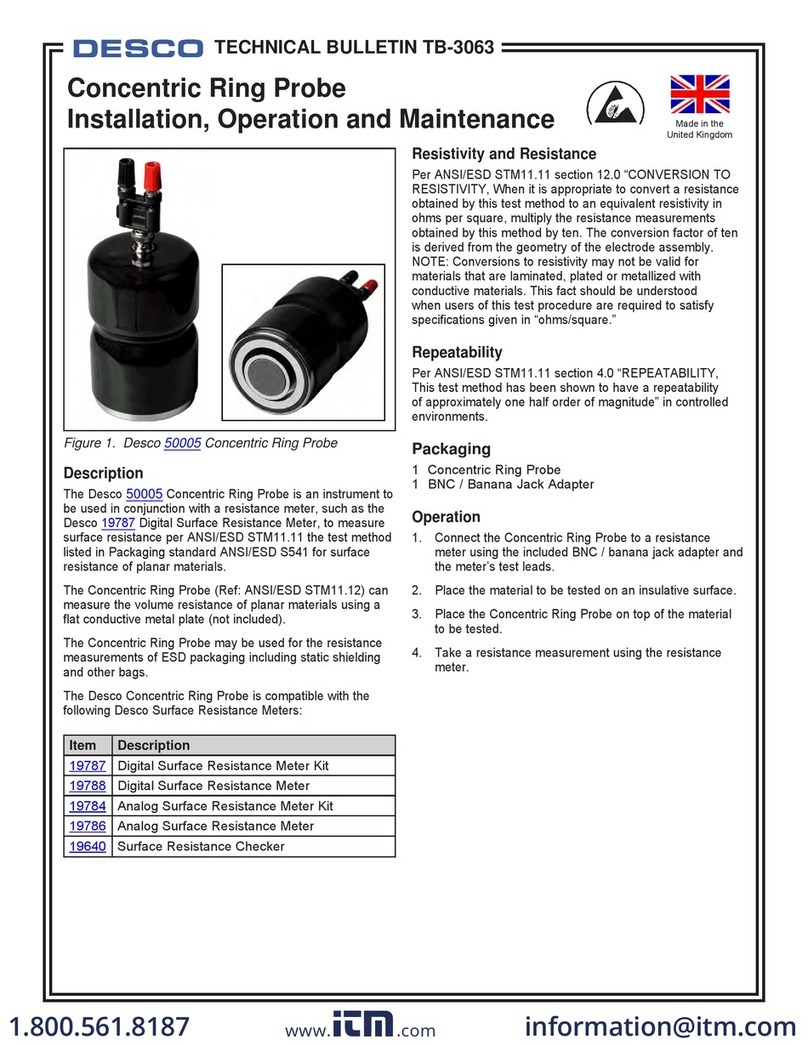 Desco 50005 Installation and operating instructions