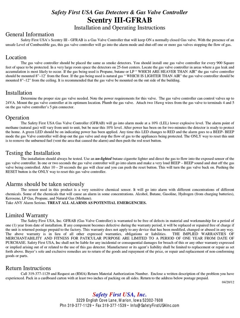 Safety first Scentry III-GFRAB Installation and operating instructions