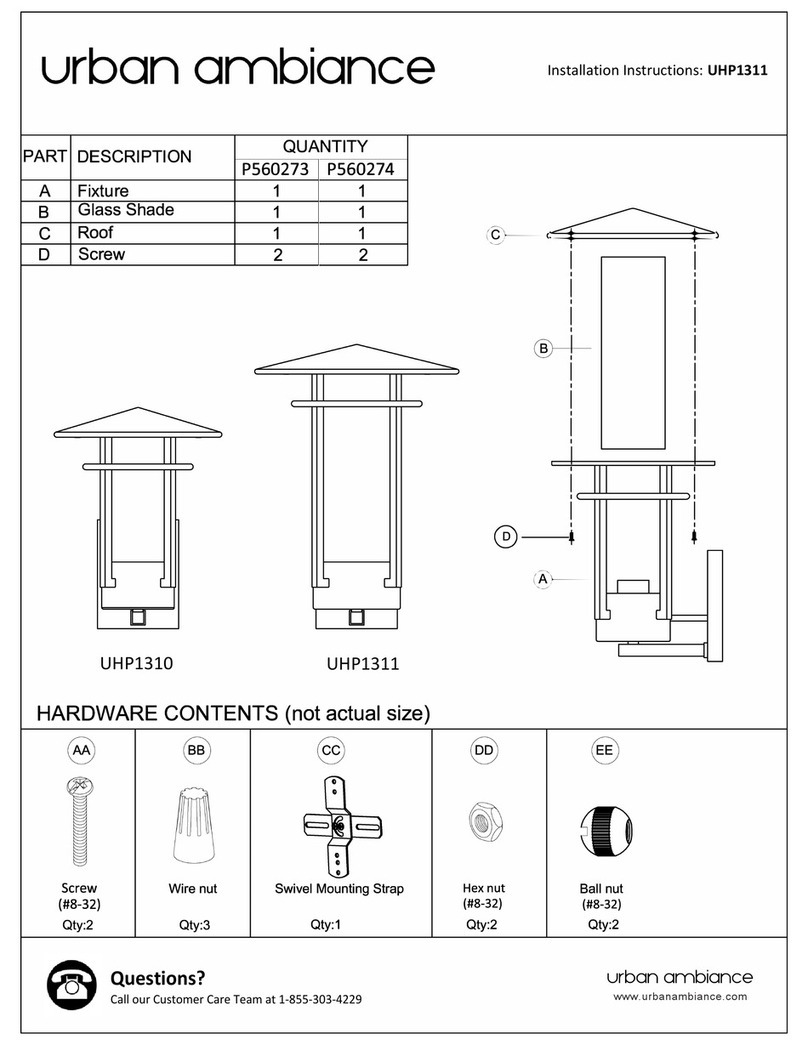 urban ambiance UHP1311 installation instructions urban ambiance UHP1311 installation instructions