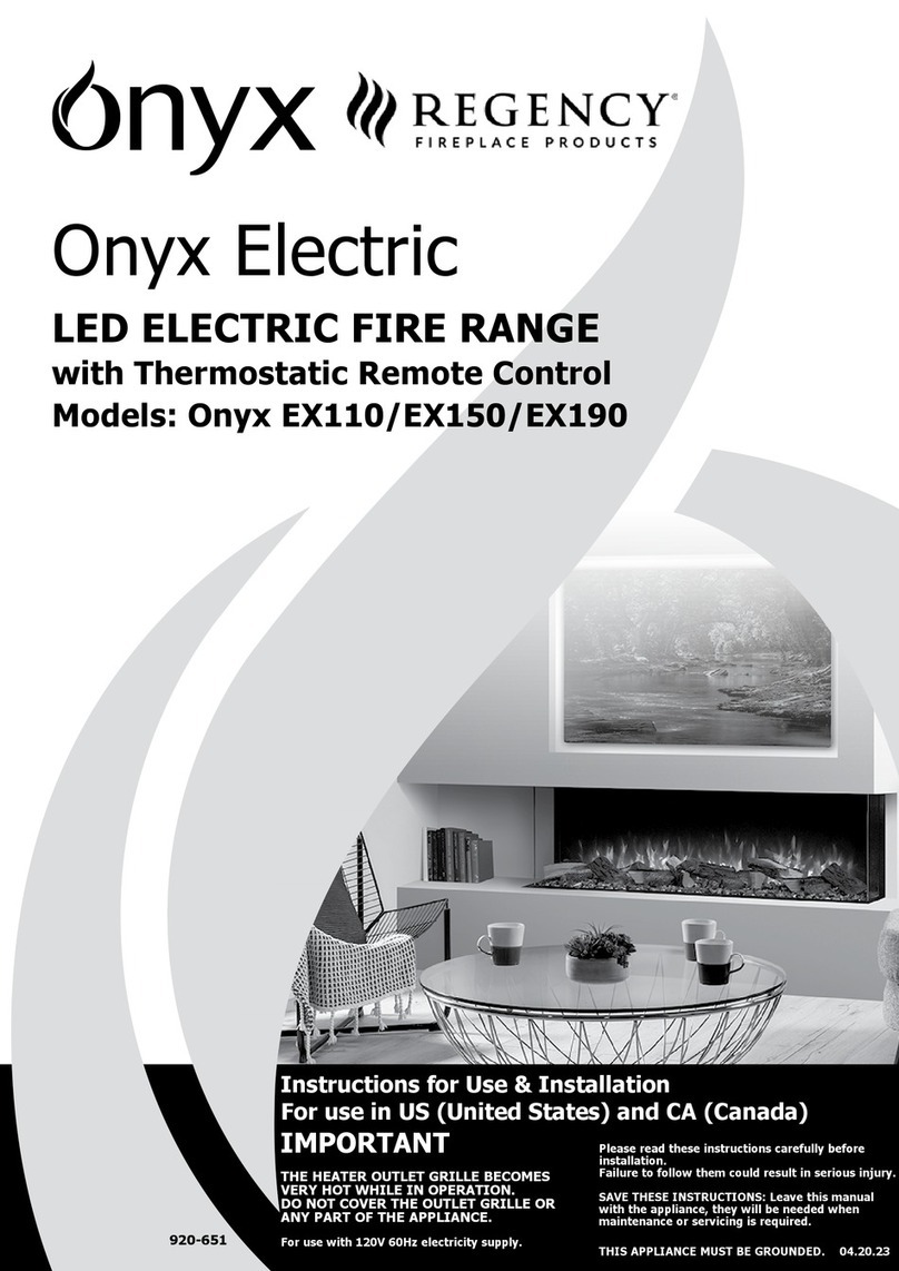 Regency Fireplace Products Onyx EX110 Technical manual Regency Fireplace Products Onyx EX110 Technical manual