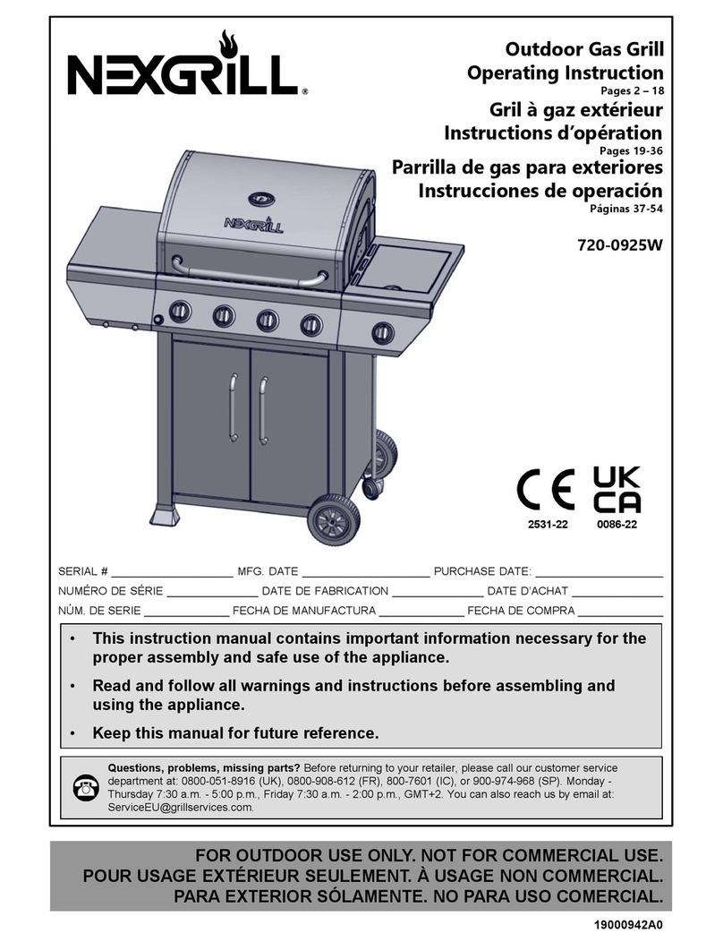 Nexgrill 720-0925W User manual
