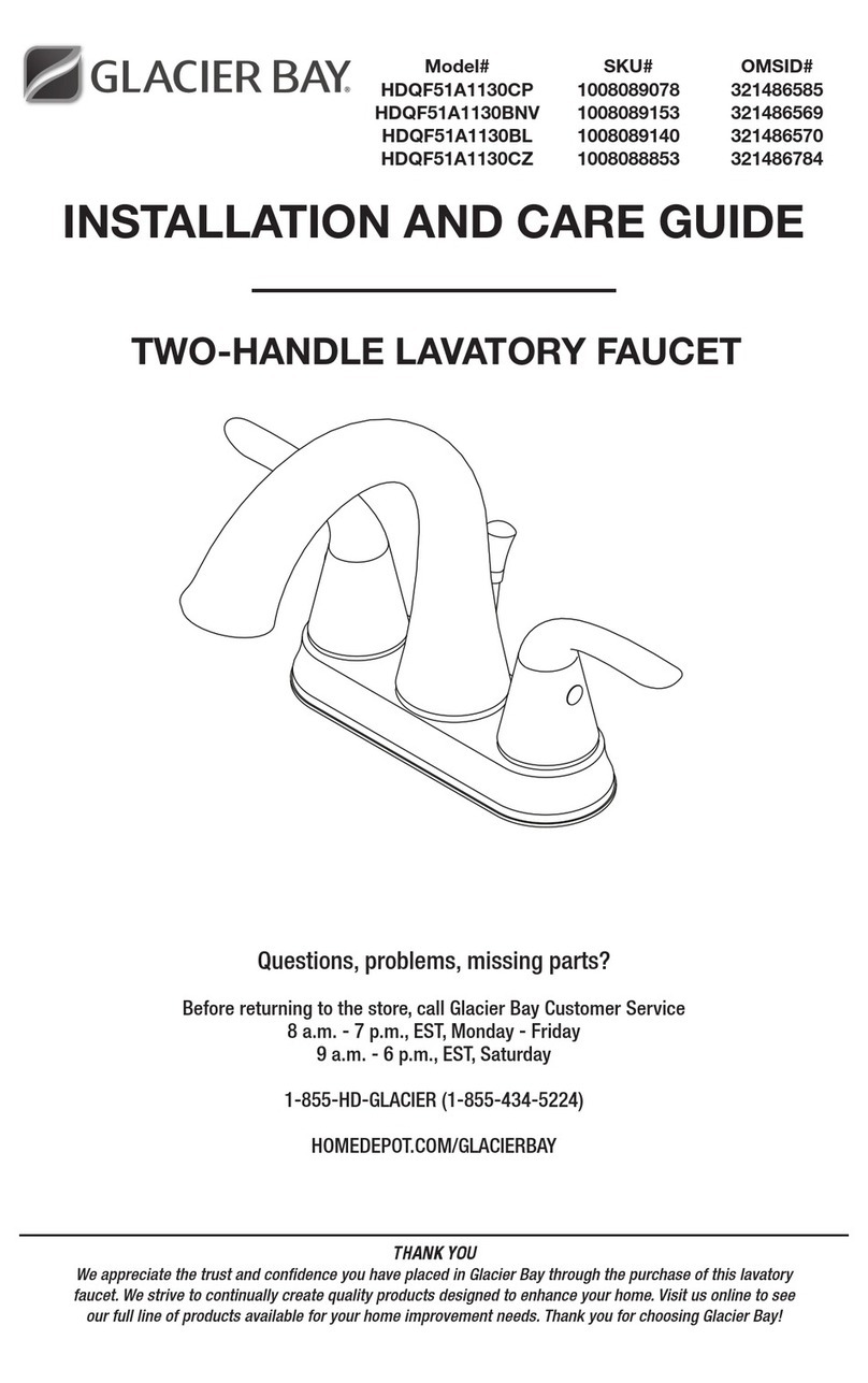 Glacier bay HDQF51A1130CP Installation and care guide