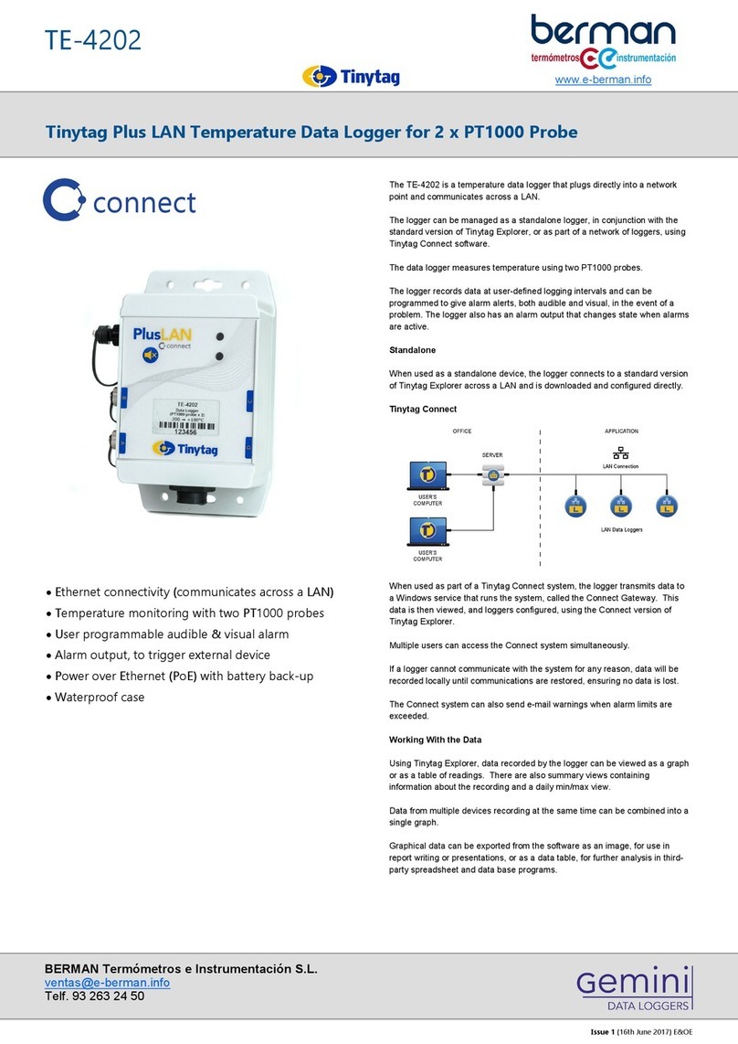 Gemini BERMAN Tinytag TE-4202 quick start guide