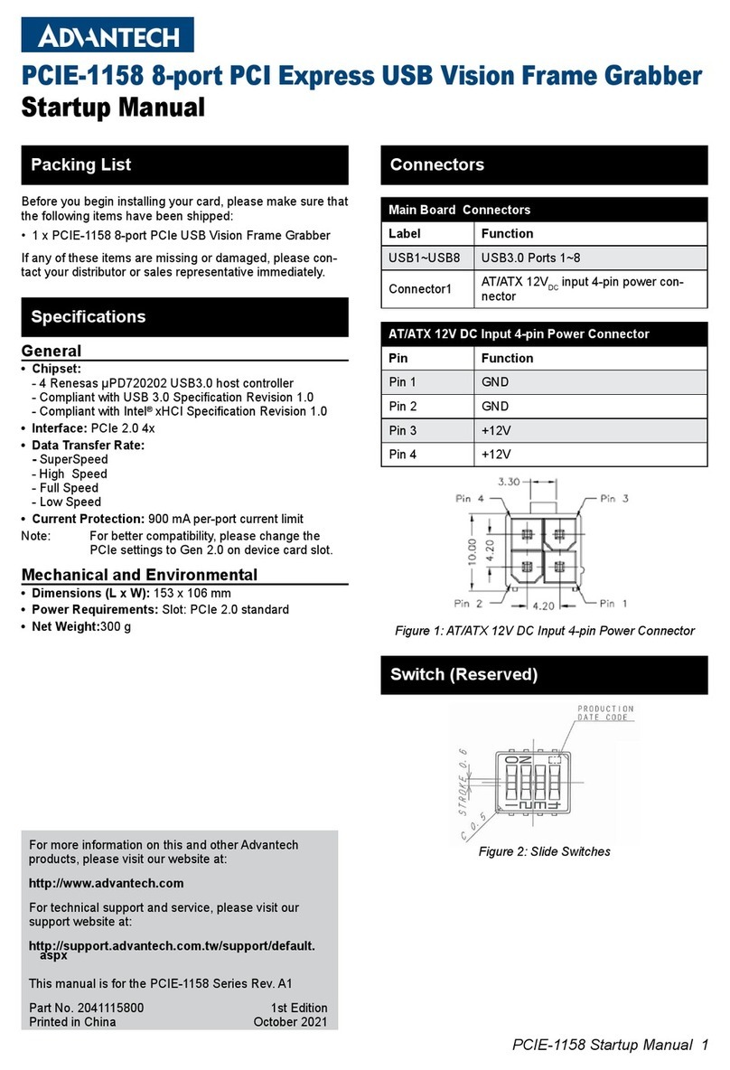 Advantech PCIE-1158 Installation and operation manual