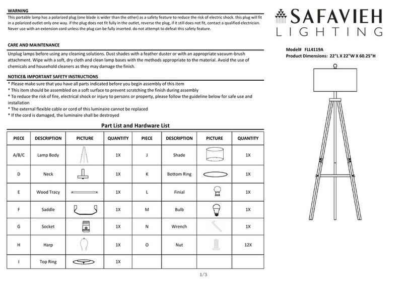 Safavieh Lighting FLL4119A User manual Safavieh Lighting FLL4119A User manual