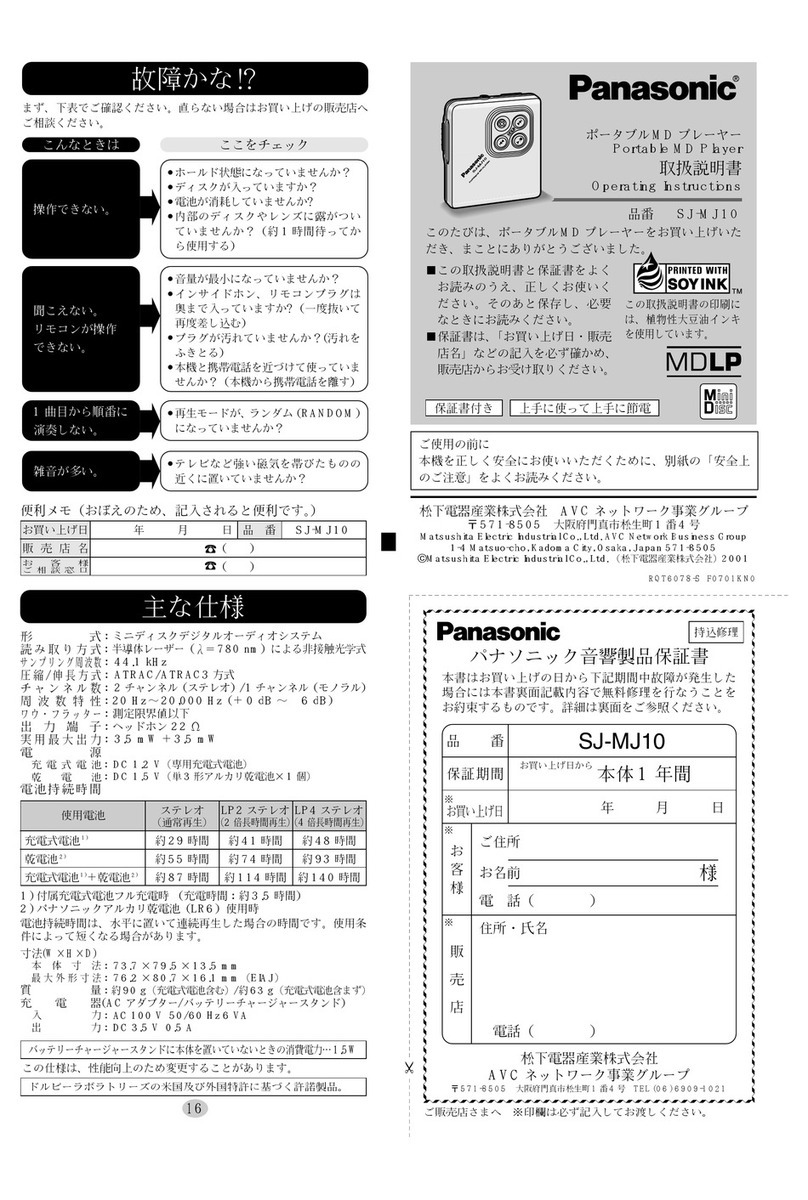Panasonic SJ-MJ17 Operation manual