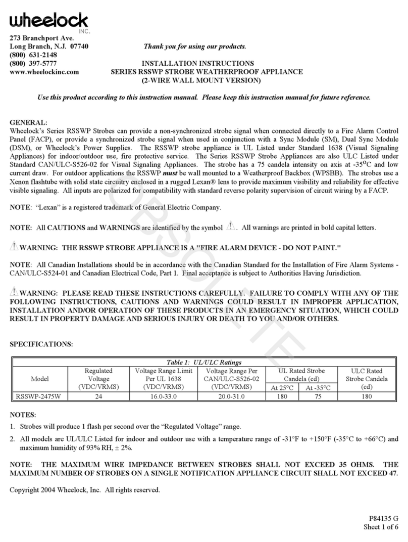 Wheelock RSSWP Series User manual
