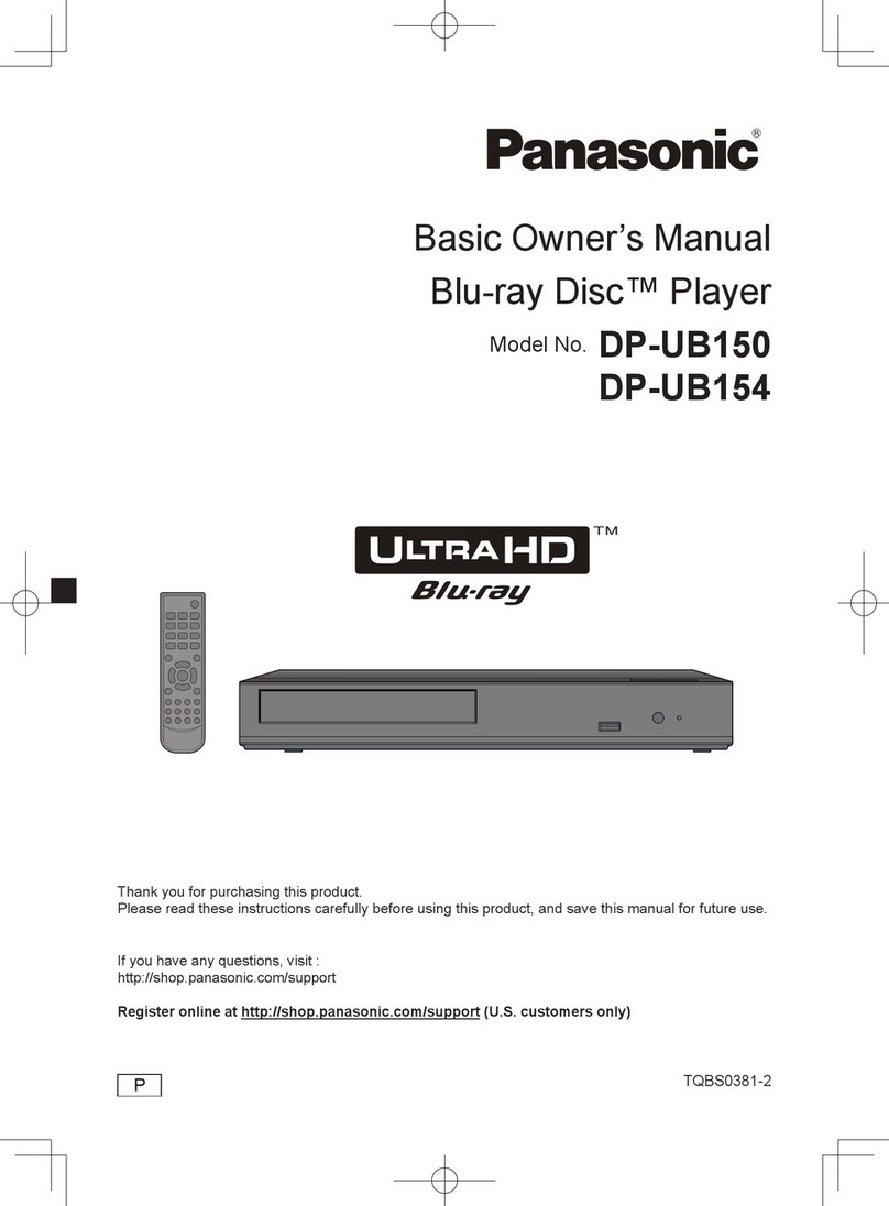 Panasonic UltraHD DP-UB150 Installation and service instructions