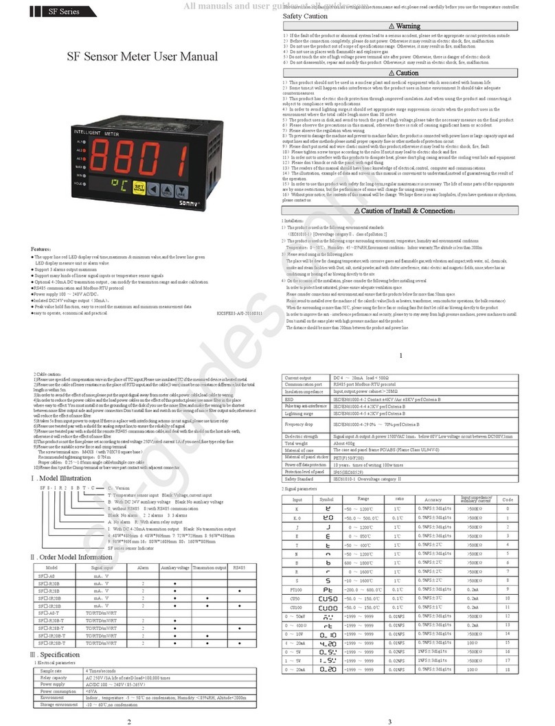 SOMMY SF Series user manual