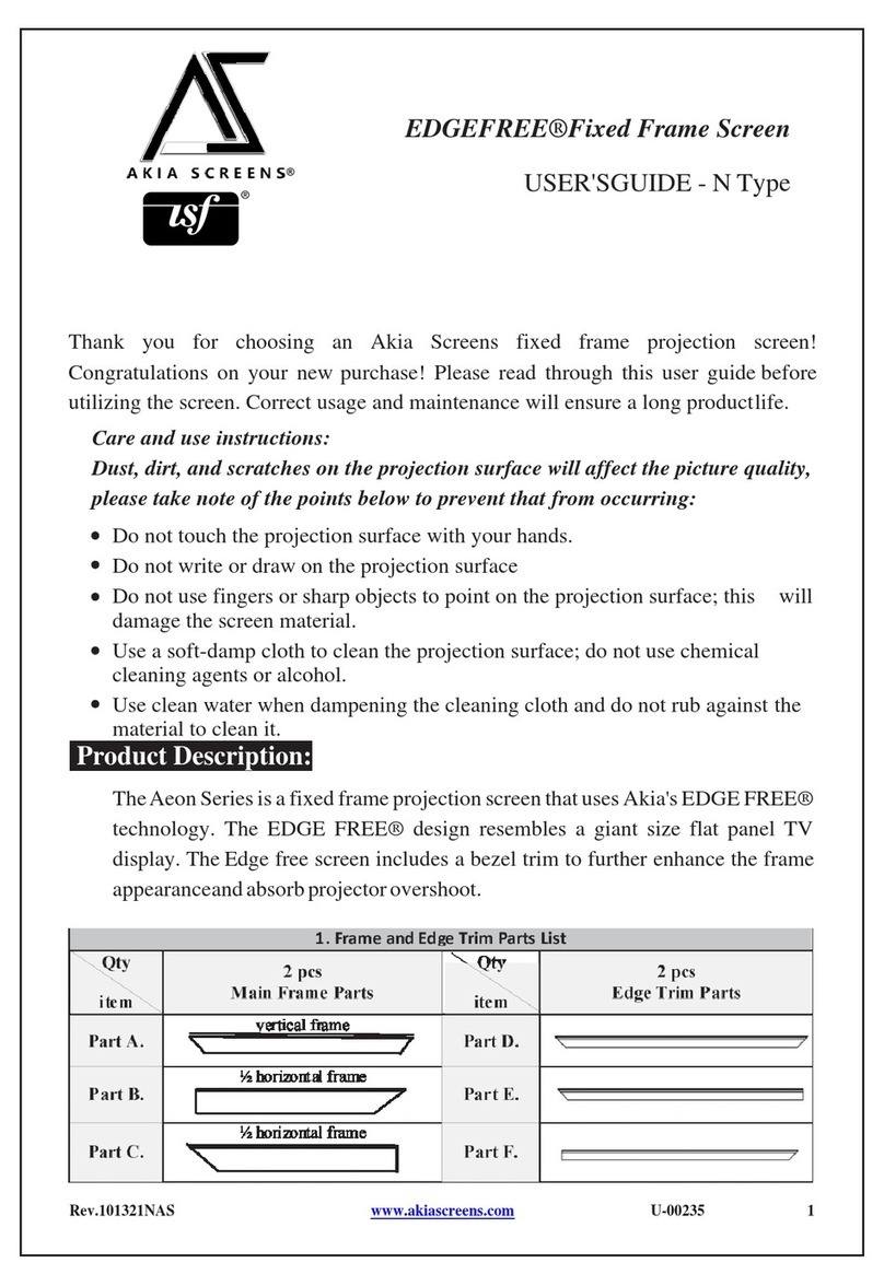 Akia Screens EDGEFREE Fixed Frame Screen User manual
